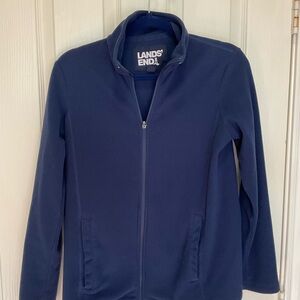 Women’s Lands End Navy Fleece full zip jacket. Medium